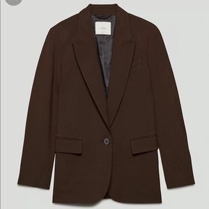 Aritzia Wilfred Flores Blazer in Heather Rich Cocoa Size Small